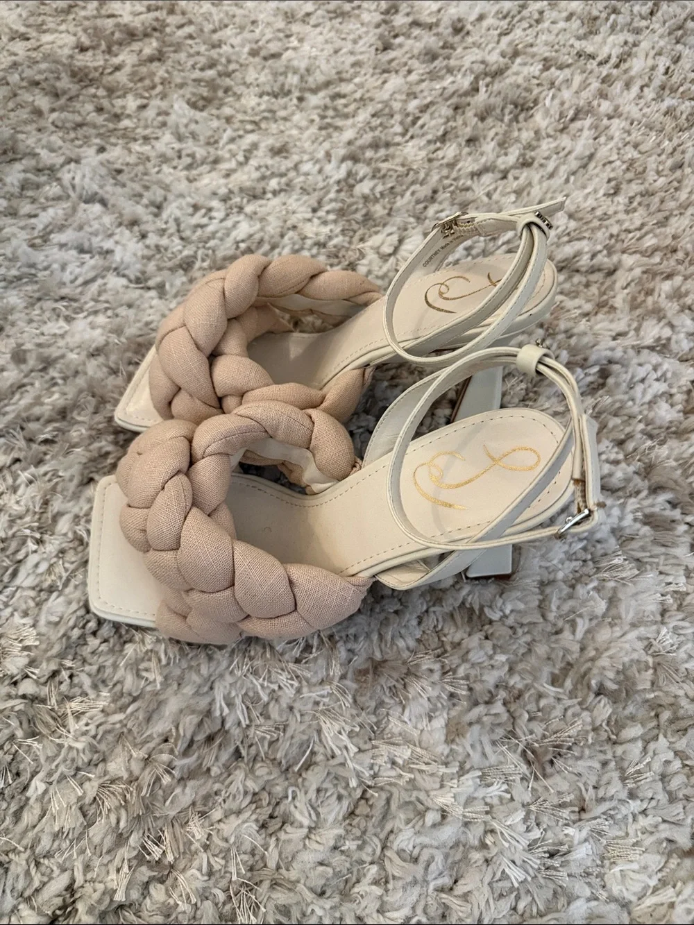 Braided Strap Women’s Sandals in Beige